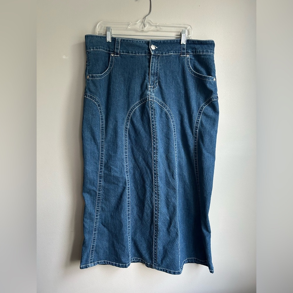 90s funky blue denim skirt